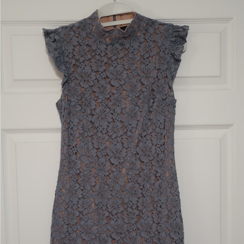 Tahari Light Blue Lace Mini Dress Size 4